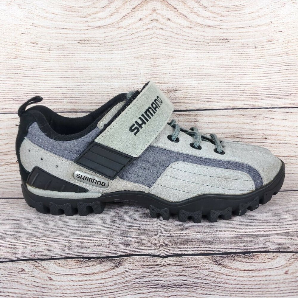 Shimano Womens Sh-MT40WL Gray Suede Cycling Mountain Sneaker Shoes Size US 5